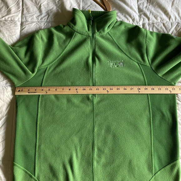 Mountain Hardwear Men's Large Quarter-Zip Fleece LS Pullover Bright Green GORP - Picture 9 of 15